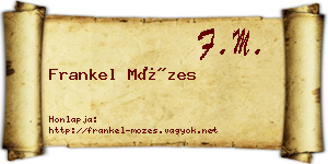 Frankel Mózes névjegykártya
